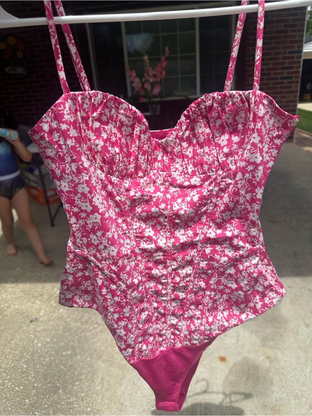 Zara Hot Pink Floral One-Piece